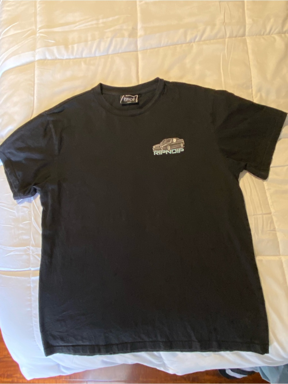 Ripndip Black Short Sleeve Tee with Car Chest Graphic